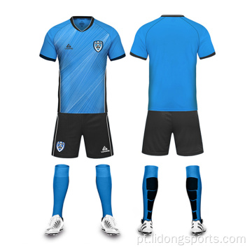 Conjunto de uniforme de futebol listrado mais recente personalizado